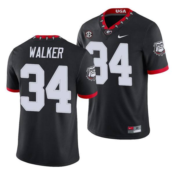 Mens Georgia Bulldogs #34 Herschel Walker Nike 2020 Black College Football Game Jersey