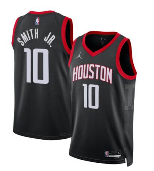 Mens Houston Rockets #10 Jabari Smith Jr. Black Statement Edition Swingman Jersey