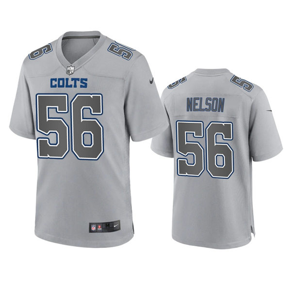Mens Indianapolis Colts #56 Quenton Nelson Gray Atmosphere Fashion Game Jersey