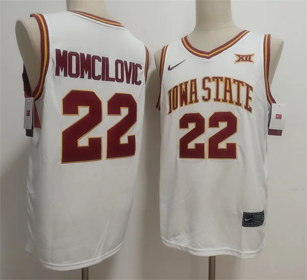 Mens Youth Iowa State Cyclones #22 Milan Momcilovic 2025 White Basketball Jersey