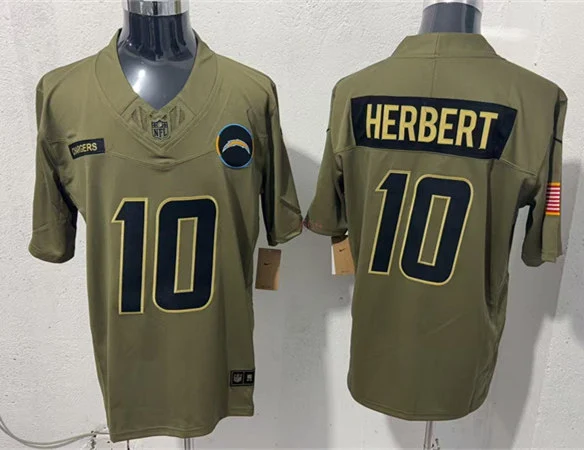 Mens Los Angeles Chargers #10 Justin Herbert Nike 2025 Salute to Service Limited Jersey - Olive