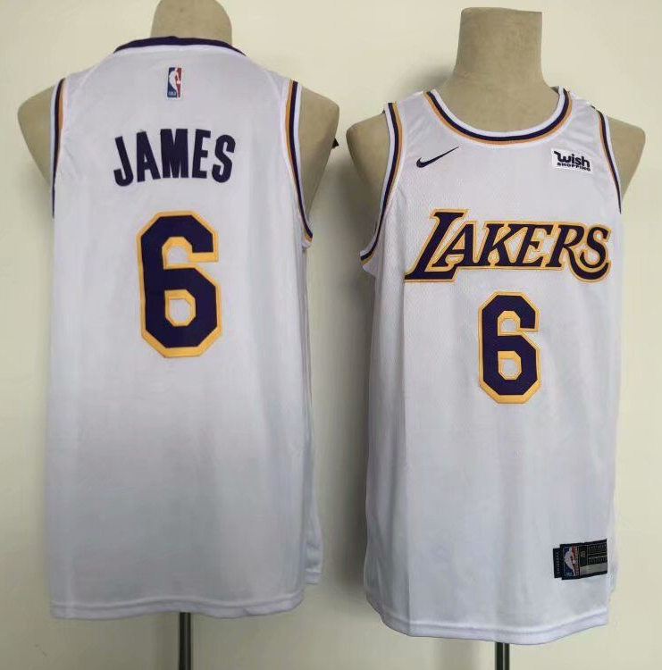 Mens Los Angeles Lakers 6 Lebron James Nike Gold Icon Edition Swingman Jersey 