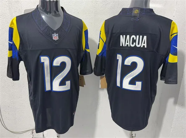 Mens Los Angeles Rams #12 Puka Nacua Midnight Blue 2025 Rivalries Collection Limited Jersey