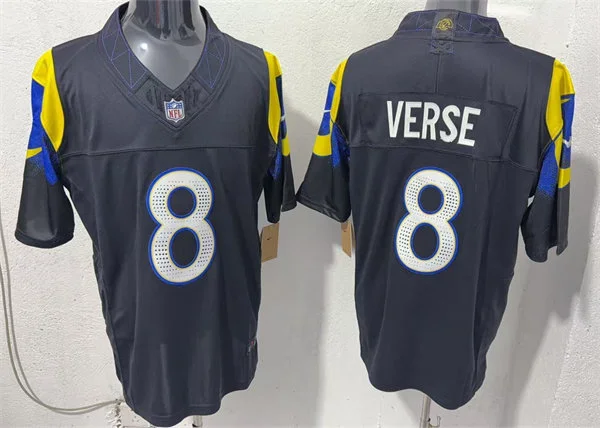 Mens Los Angeles Rams #8 Jared Verse Midnight Blue 2025 Rivalries Collection Limited Jersey