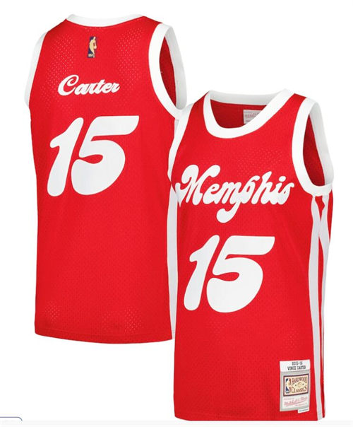 Mens Memphis Grizzlies #15 Vince Carter Mitchell & Ness 2015-16 Hardwood Classics Swingman Jersey - Red
