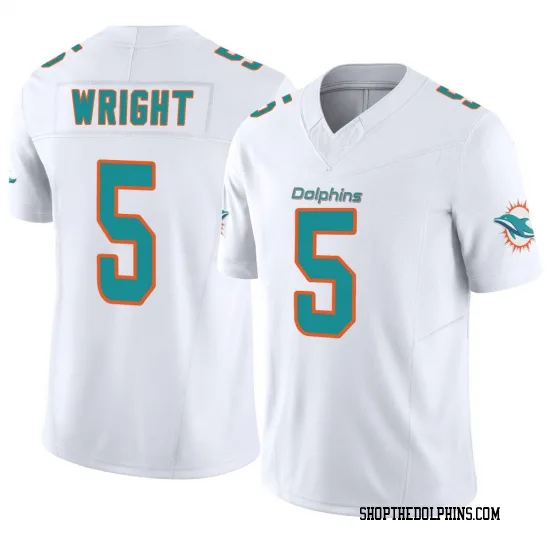 Mens Miami Dolphins #5 Jaylen Wright Nike Home White F.U.S.E. Vapor Limited Jersey