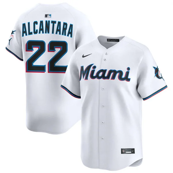 Men's Miami Marlins #22 Sandy Alcantara Nike White Home Limited Jersey