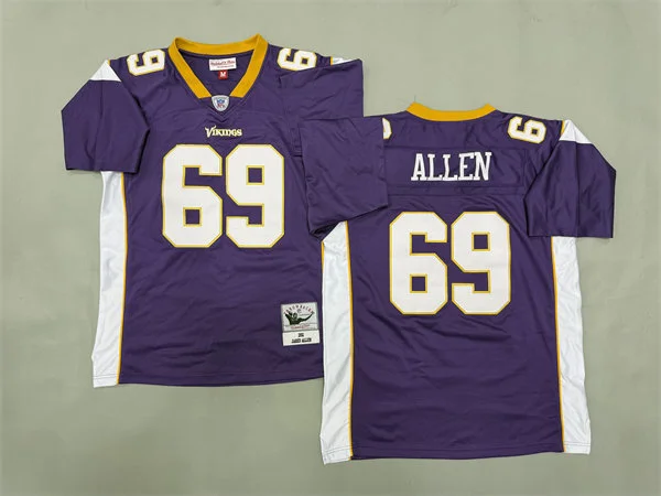 Mens Minnesota Vikings #69 Jared Allen Purple 2011 Throwback Jersey