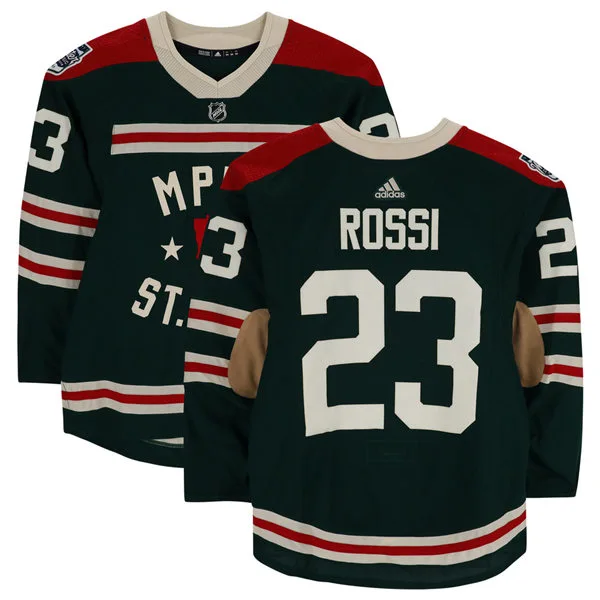 Mens Minnesota Wild #23 Marco Rossi Adidas Green 2022 Winter Classic State of Hockey Jersey