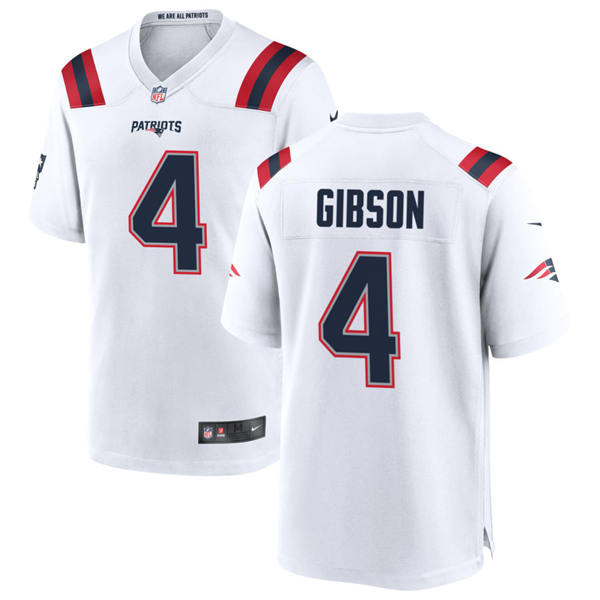 Mens New England Patriots #4 Antonio Gibson Nike White Vapor Untouchable Limited Jersey