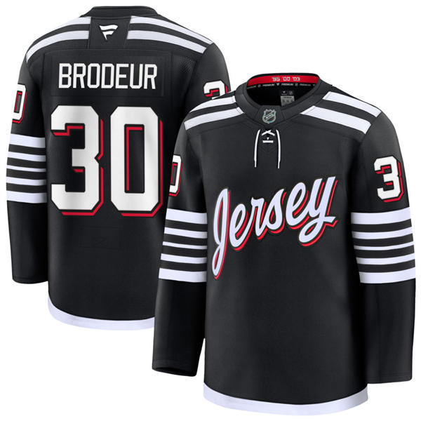Mens New Jersey Devils Retired Player #30 Martin Brodeur Fanatics  Black Alternate Premier Player Jersey