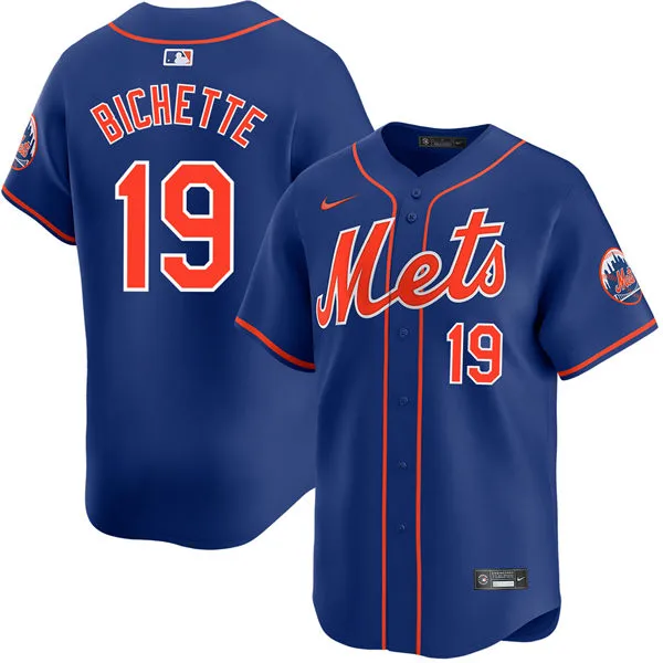 Mens New York Mets #19 Bo Bichette Nike Royal Orange Alternate Limited Jersey