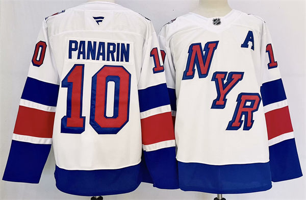 Mens New York Rangers #10 Artemi Panarin 2024 NHL Stadium Series Jersey White