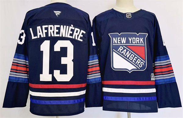 Mens New York Rangers #13 Alexis Lafreniere Fanatics Navy Alternate Premium Jersey