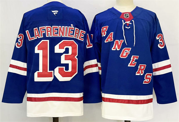 Mens New York Rangers #13 Alexis Lafreniere Fanatics Royal Home Primegreen Player Jersey