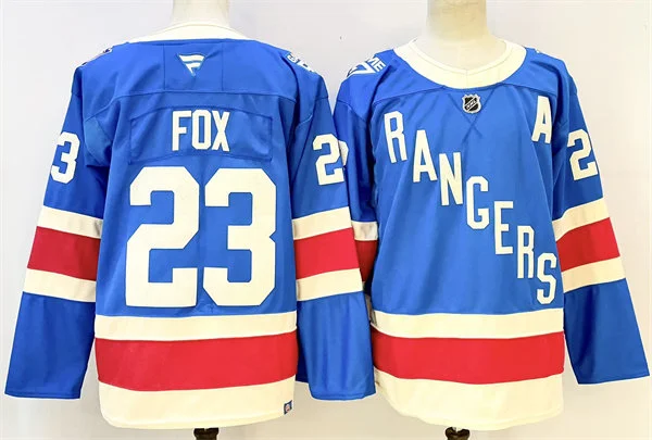 Mens New York Rangers #23 Adam Fox Fanatics 100th Anniversary Premium Centennial Jersey