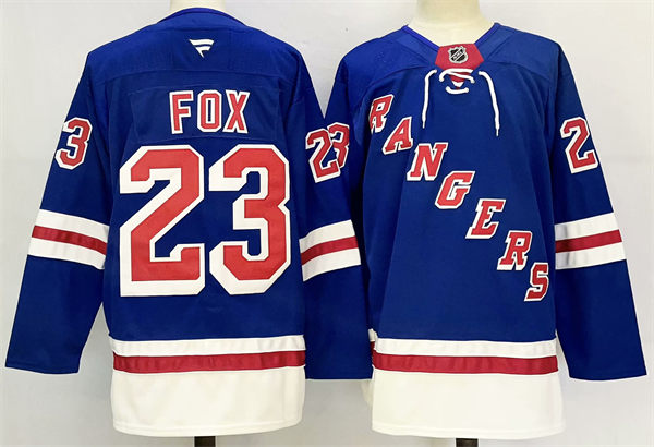 Mens New York Rangers #23 Adam Fox Fanatics Royal Home Primegreen Player Jersey