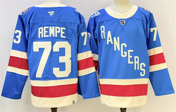 Mens New York Rangers #73 Matt Rempe Fanatics 100th Anniversary Premium Centennial Jersey