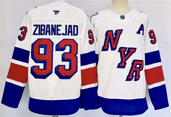Youth New York Rangers #93 Mika Zibanejad White 2024 NHL Stadium Series Jersey