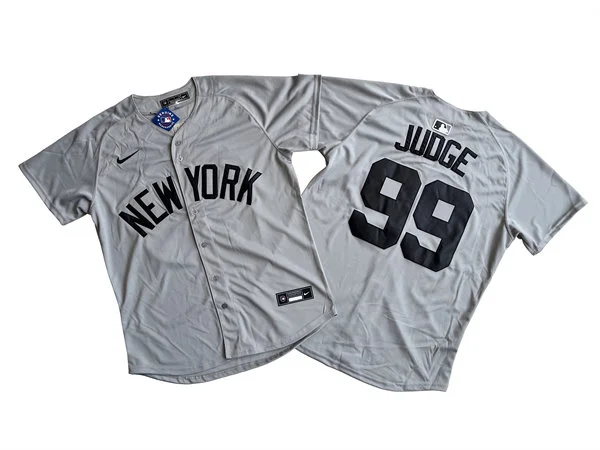 Mens New York Yankees #99 Aaron Judge Nike Gray With Name Away Limited Jersey
