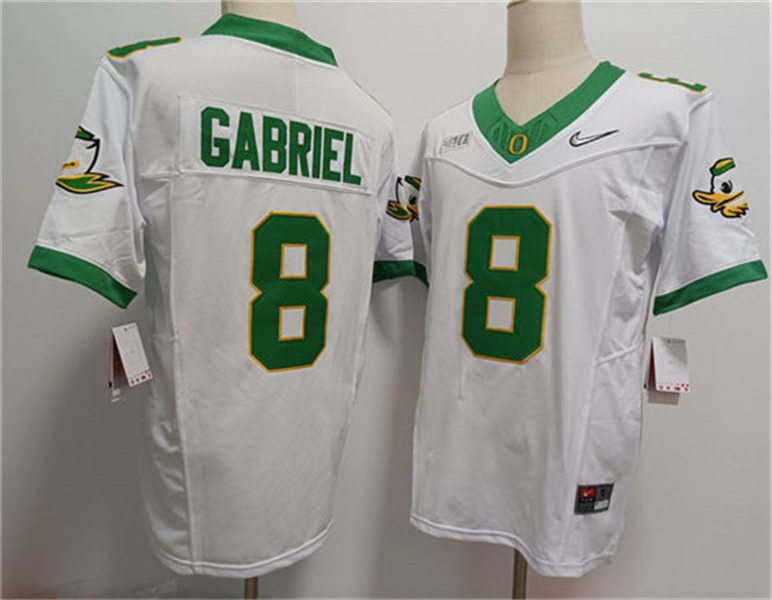 Mens Oregon Ducks #8 Dillon Gabriel Nike F.U.S.E.Limmited 2024 White MIGHTY OREGON Football Game Jersey