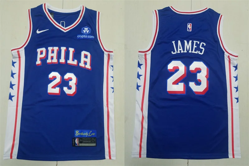 Mens Philadelphia 76ers #23 LeBron James Nike Blue Icon Edition Swingman Jersey