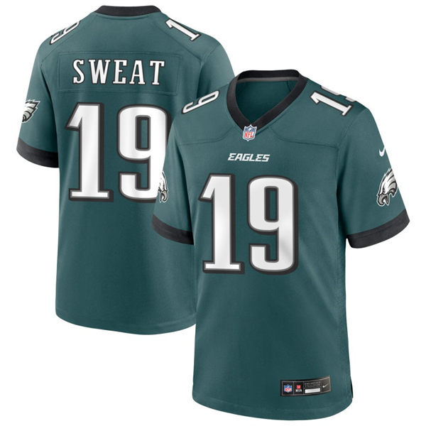 Mens Philadelphia Eagles #19 Josh Sweat Nike Midnight Green Vapor Limited Jersey