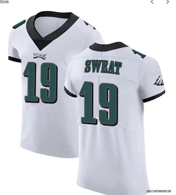Mens Philadelphia Eagles #19 Josh Sweat Nike White Vapor Limited Jersey