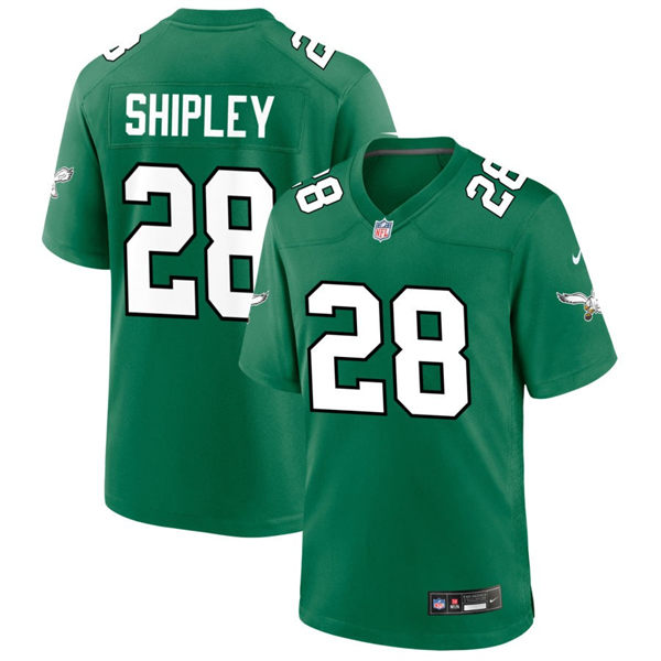 Mens Philadelphia Eagles #28 Will Shipley Nike Kelly Green Retro Jersey