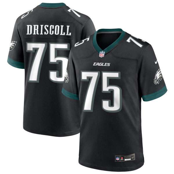 Mens Philadelphia Eagles #75 Jack Driscoll Nike Black Vapor Limited Jersey