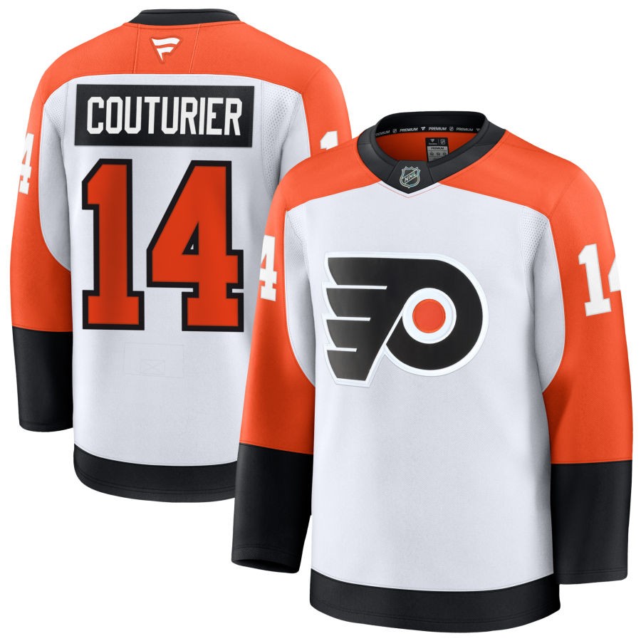 Mens Philadelphia Flyers #14 Sean Couturier Fanatics White Away Player Jersey