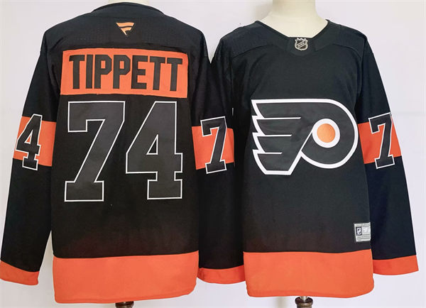 Mens Philadelphia Flyers #74 Owen Tippett Fanatics Black Alternate Premium Jersey