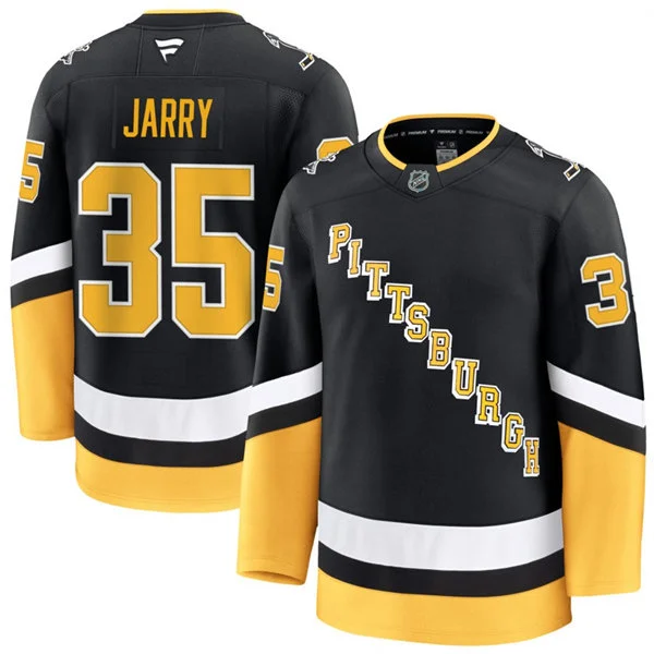 Mens Pittsburgh Penguins #35 Tristan Jarry Fanatics Black Alternate Throwback Jersey