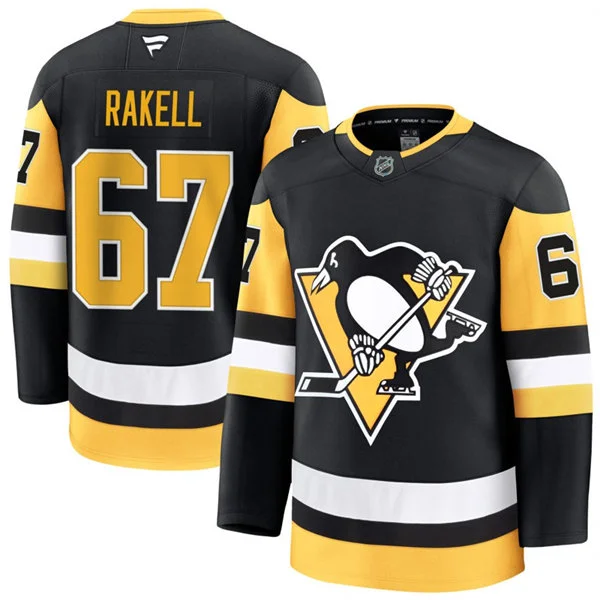 Mens Pittsburgh Penguins #67 Rickard Rakell Fanatics Home Black Player Jersey