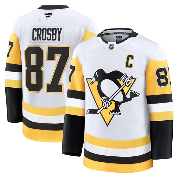 Mens Pittsburgh Penguins #87  Sidney Crosby Fanatics Away White Player Jersey