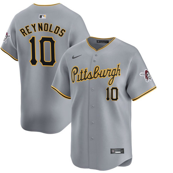 Mens Pittsburgh Pirates #10 Bryan Reynolds Nike Gray Road Limited Player Jersey