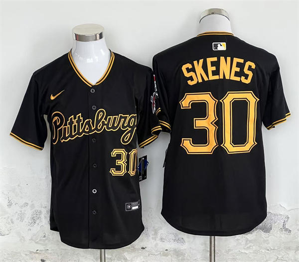 Mens Pittsburgh Pirates #30 Paul Skenes Nike Black Alternate 2nd Pittsburgh Limited Player Jersey