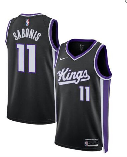 Mens Sacramento Kings #11 Domantas Sabonis 2023-24 Black Icon Edition Player Jersey