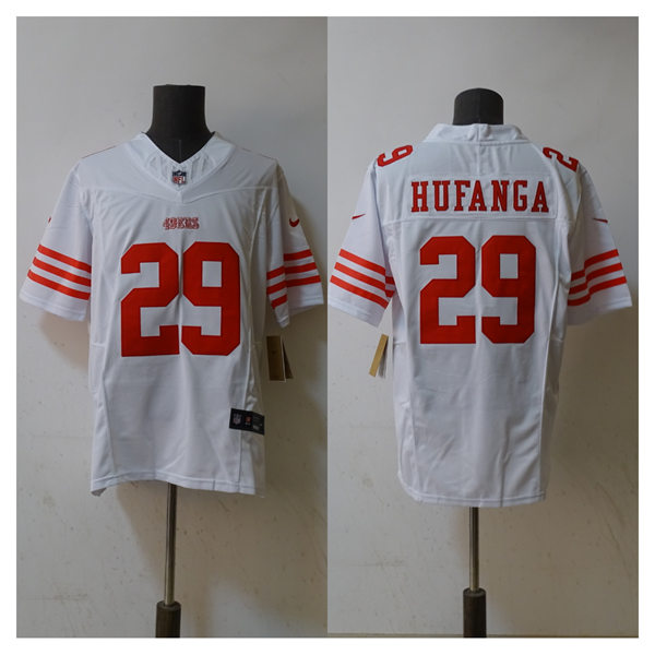 Mens San Francisco 49ers #29 Talanoa Hufanga Nike White F.U.S.E. Vapor Limited Player Jersey