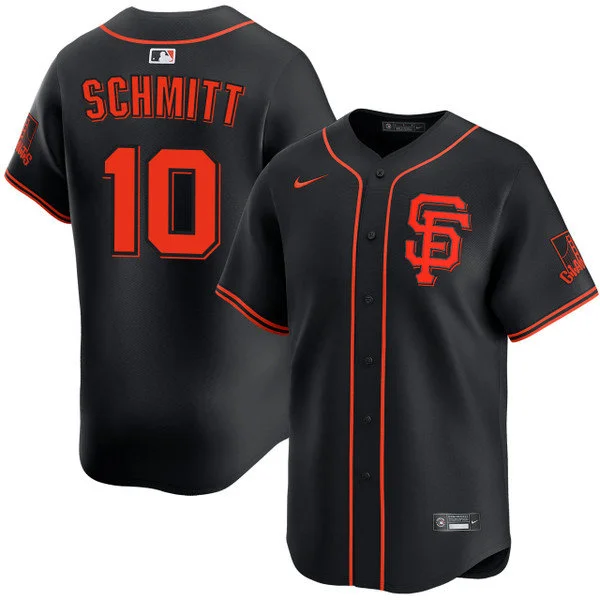 Mens San Francisco Giants #10 Casey Schmitt Nike Black Alternate Limited Jersey