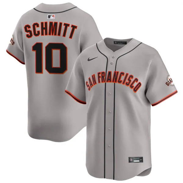 Mens San Francisco Giants #10 Casey Schmitt Nike Gray Road Limited Jersey