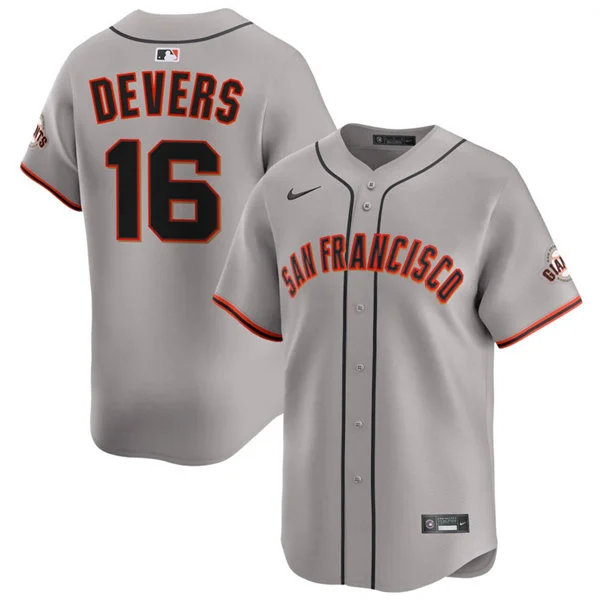 Mens San Francisco Giants #16 Rafael Devers Nike Grey Road Limited Jersey