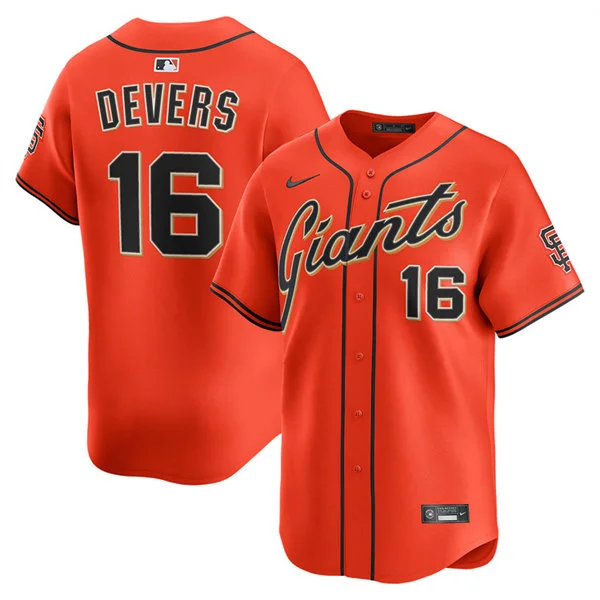 Mens San Francisco Giants #16 Rafael Devers Nike Orange Alternate Limited Jersey