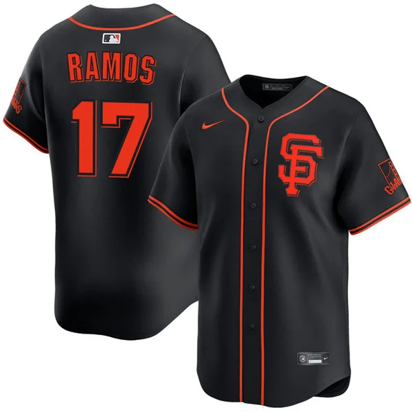 Mens San Francisco Giants #17 Heliot Ramos Nike Black Alternate Limited Jersey