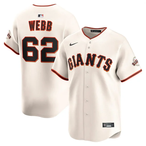 Mens San Francisco Giants #62 Logan Webb Nike Cream Home Limited Jersey