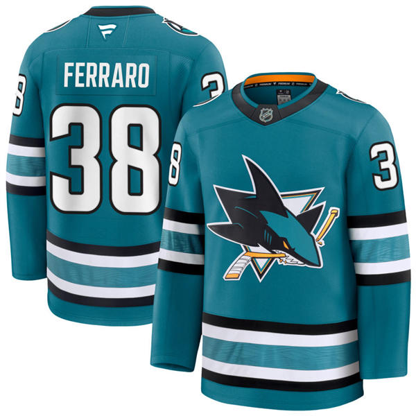 Mens San Jose Sharks #38 Mario Ferraro Fanatics Home Teal Player Jersey