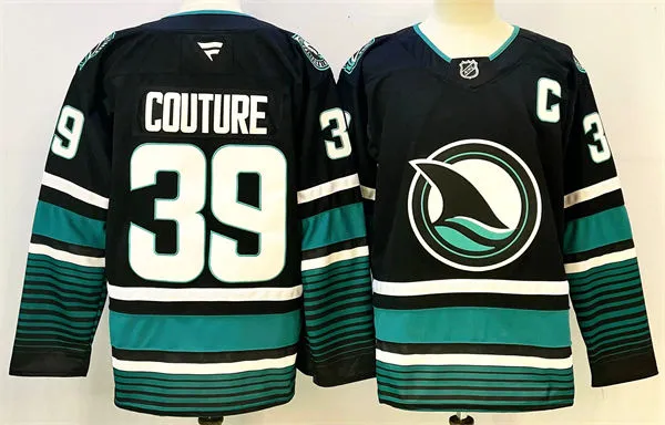 Mens San Jose Sharks #39 Logan Couture Fanatics Black Alternate Premium Jersey