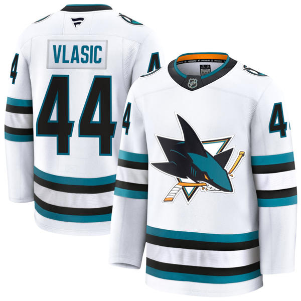 Mens San Jose Sharks #44 Marc-Edouard Vlasic Fanatics White Away Premium Jersey