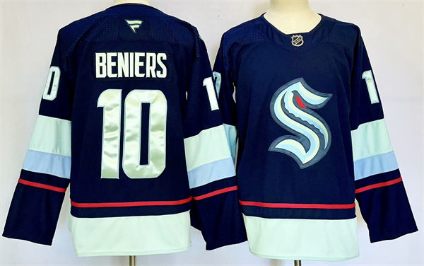 Mens Seattle Kraken #10 Matty Beniers Fanatics Away White Premium Player Jersey