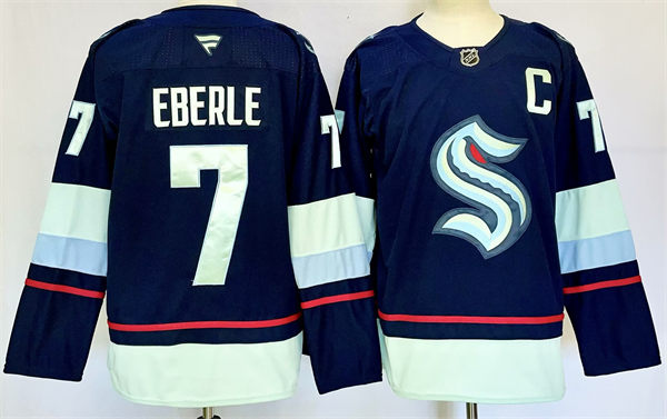 Mens Seattle Kraken #7 Jordan Eberle Fanatics Navy Home Premium Player Jersey